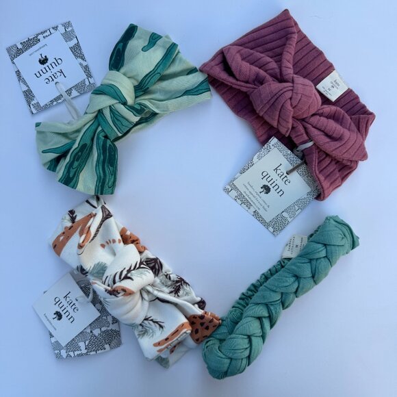 Kate Quinn Head Bow Set | Braided & Bow, 4-Pack | Multi-color | 6–12M (M) | NWT - Picture 2 of 7
